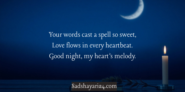 Good Night Hindi Shayari in English Text